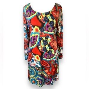 Reborn | 70s print colorful shift dress | Halloween costume | size medium